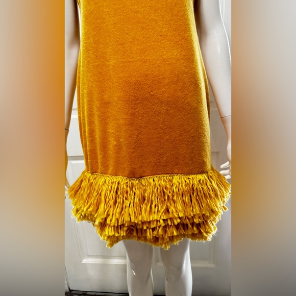 Unbranded Tierra Tassel Fringe Mustard Rope Midi Dress Size Large. - Picture 9 of 12